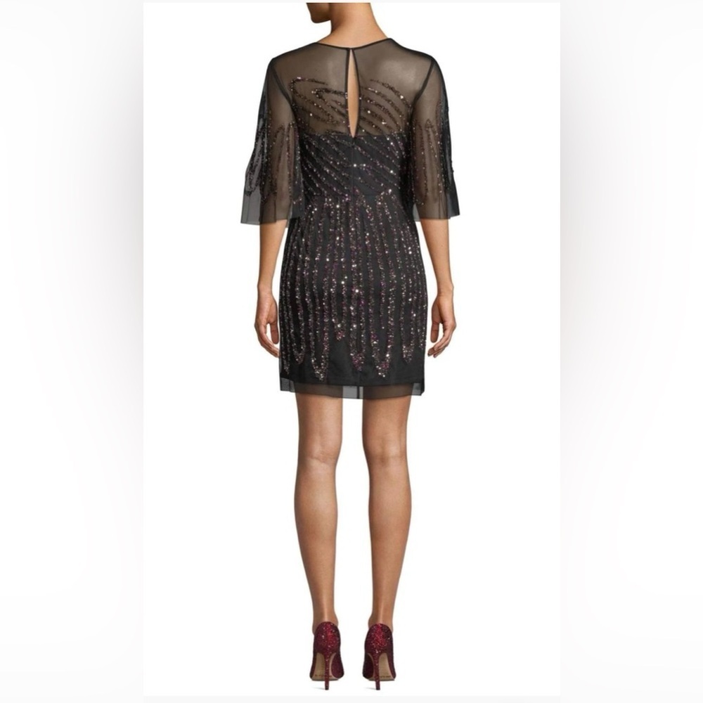 Aidan Mattox Sequin Illusion Mini Cocktail Dress Sz 2 - Picture 2 of 9